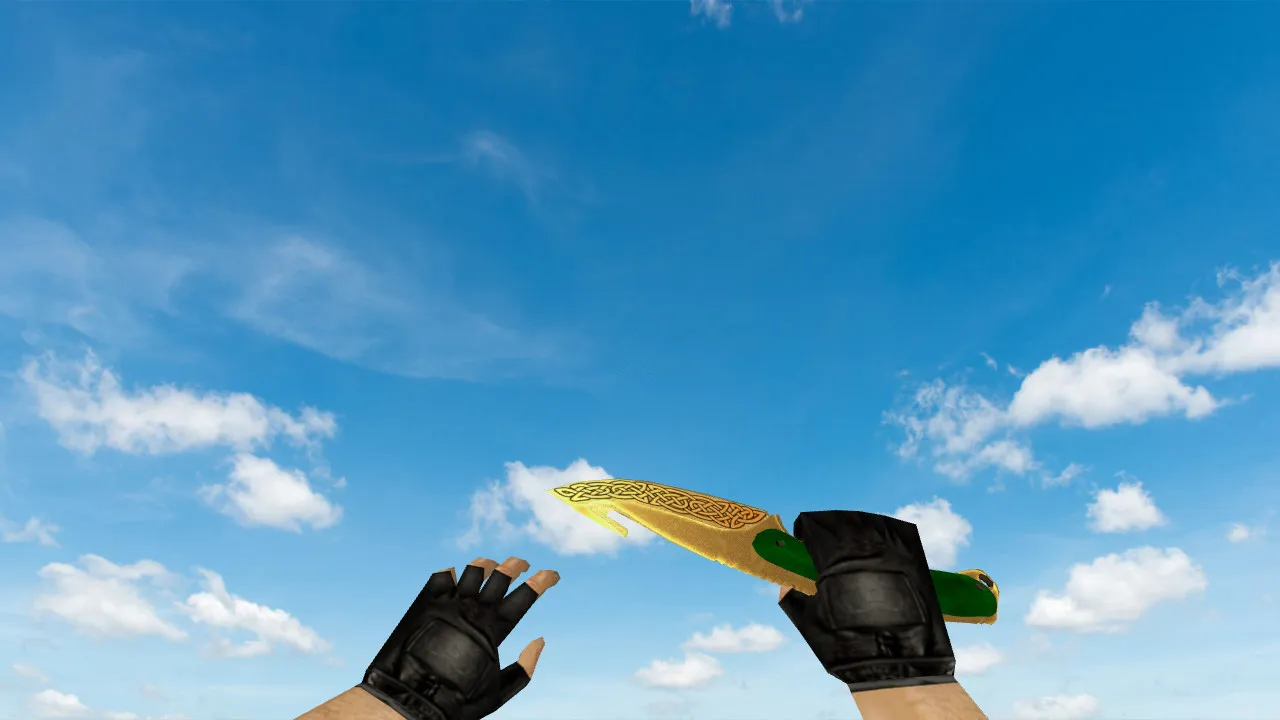 Скачать v_knife модели ножа с лезвием-крюком «Легенды» (Default Gloves) для CS 1.6: звуки, анимация осмотра, текстуры - Скриншот