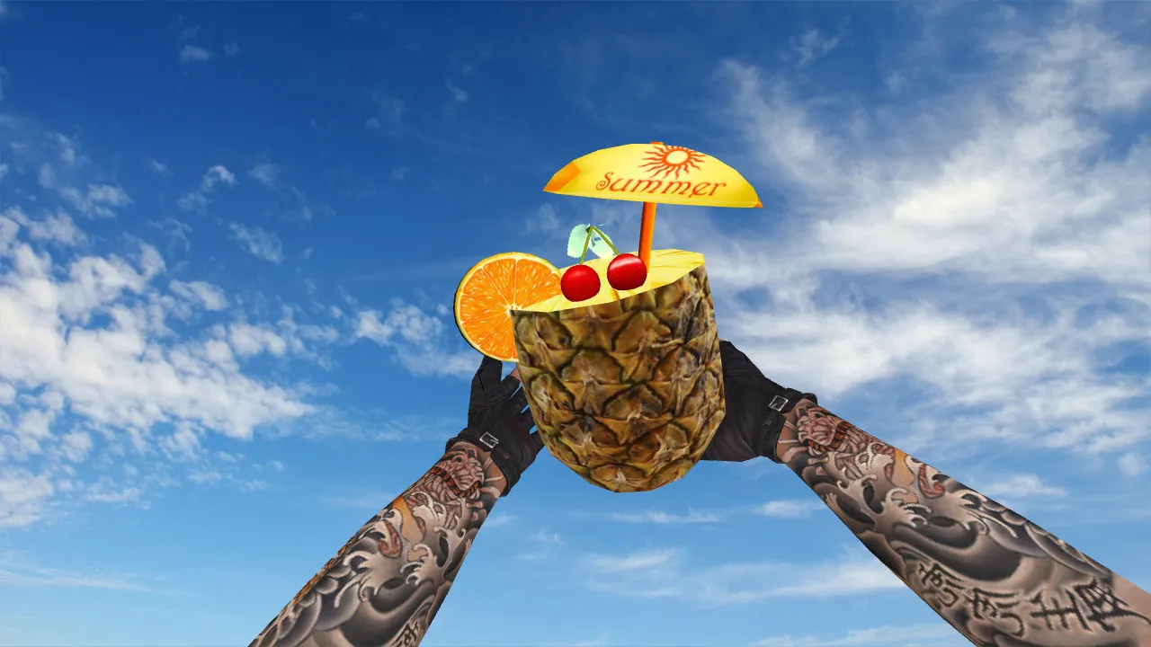 Скачать Модель «Pineapple Cocktail» для CS 1.6: v_ p_ w_ гранаты, звуки, анимация осмотра и качество текстур - Скриншот