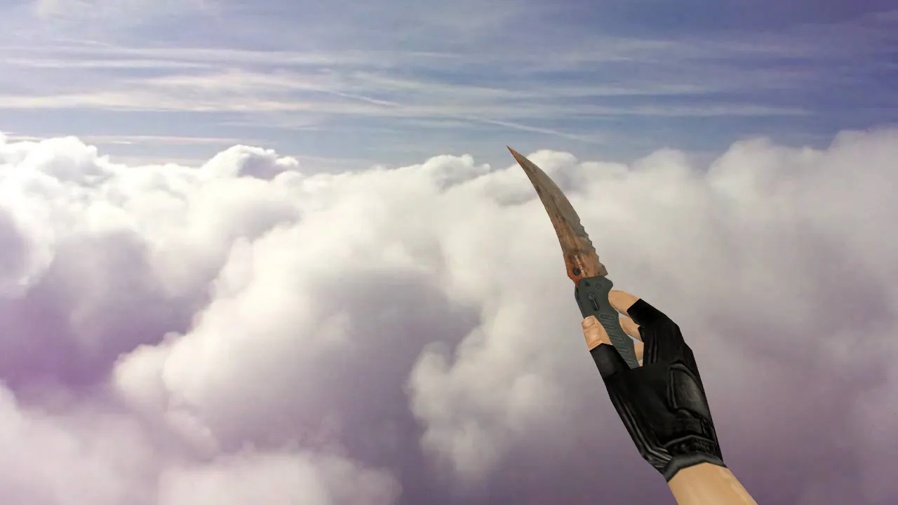 Скачать Модель ножа Flip Knife Rust and Dirt для CS 1.6: v_, p_, w_ модели, звуки, анимация осмотра и качество текстур - Скриншот