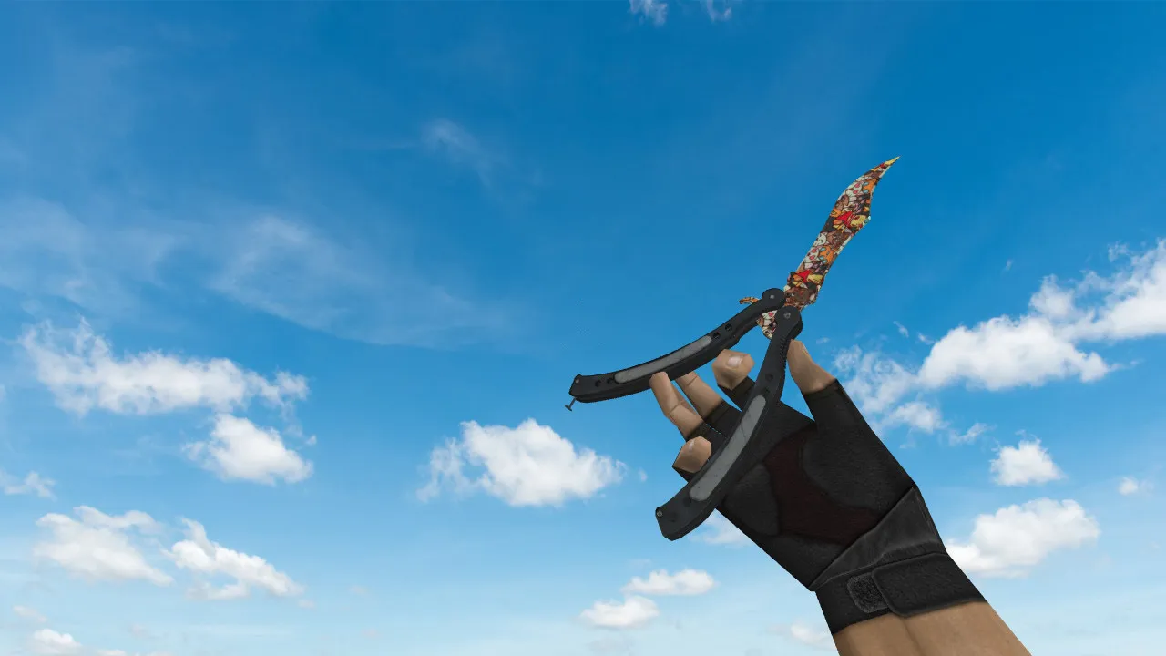 Скачать Модель «Butterfly Knife «Лапки»» v_ p_ w_ для CS 1.6: звуки, анимация осмотра, текстуры - Скриншот