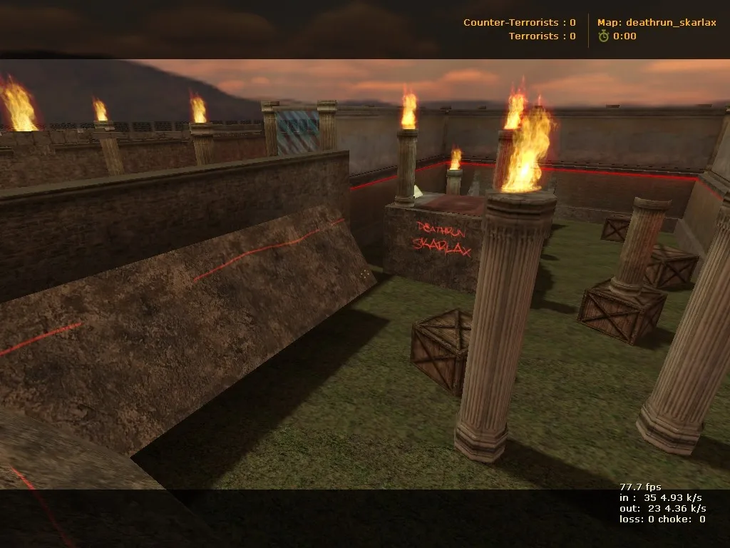 Скачать deathrun_skarlax для CS 1.6: тактика за терр/контр, точки, настройка ботов, .nav и оптимизация - Скриншот