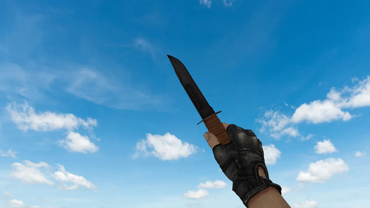 Модель ножа v_ Ka-Bar on CSGO anims для CS 1.6: p_ w_ модели, звуки, анимация осмотра и текстуры — скриншот 2