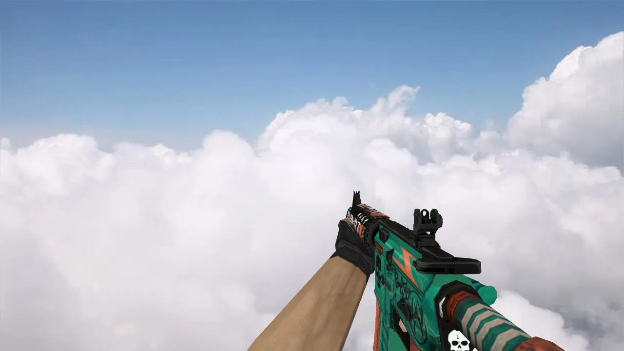 Скачать Модель «M4A4 Rekt» v_m4a1 w_m4a1 p_m4a4 для CS 1.6: звук, анимация осмотра, качество текстур - Скриншот