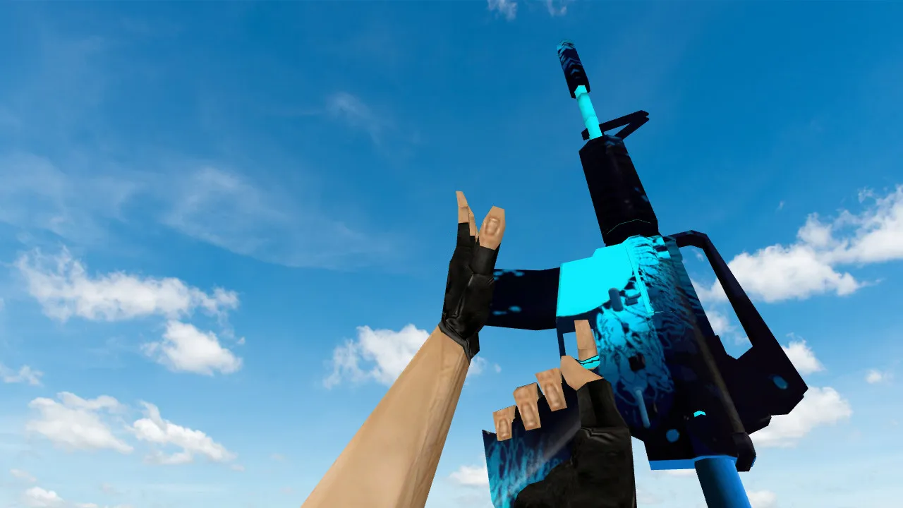 Скачать Модель Default M4A1 «Падение Икара» для CS 1.6: v_/p_/w_ файлы, звуки, анимация осмотра и текстуры - Скриншот