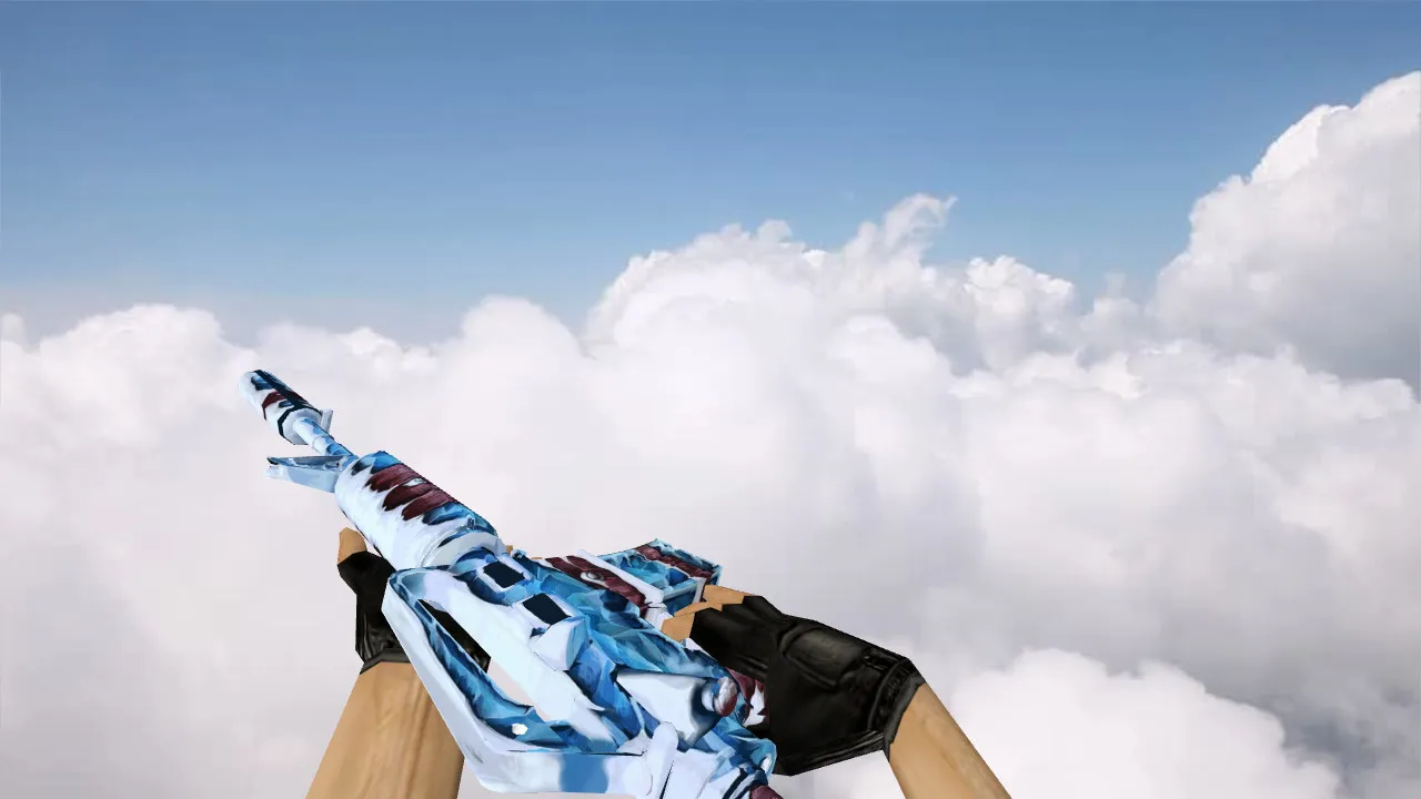 Скачать Модель M4A1 Ice Vortex v_m4a1 p_m4a1 w_m4a1 для CS 1.6: звуки, анимация осмотра, качество текстур - Скриншот