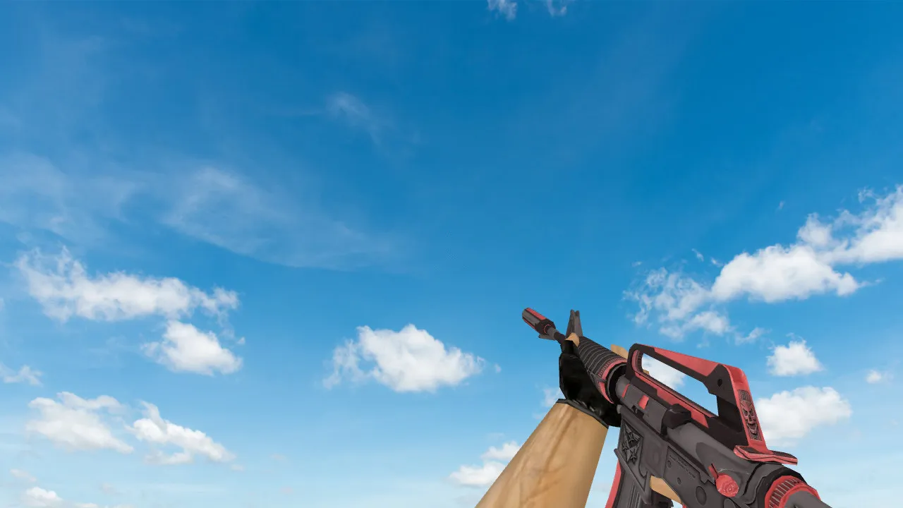 Модель M4A1 «Thundering Red» v_model для CS 1.6: звуки, анимация осмотра, качество текстур — скриншот 1