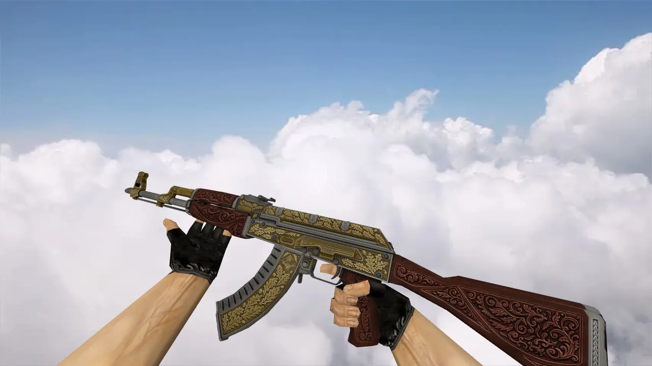 Скачать Модель v_ak47 «AK-47 Royal Platinum Gold» для CS 1.6: p_ и w_ версии, звуки, анимация осмотра - Скриншот