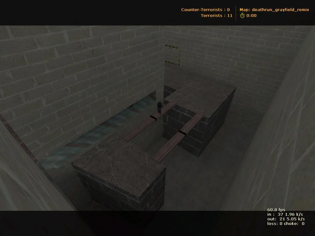 Скачать deathrun_grayfield_remix для CS 1.6: тактика, баланс и запуск без ошибок - Скриншот