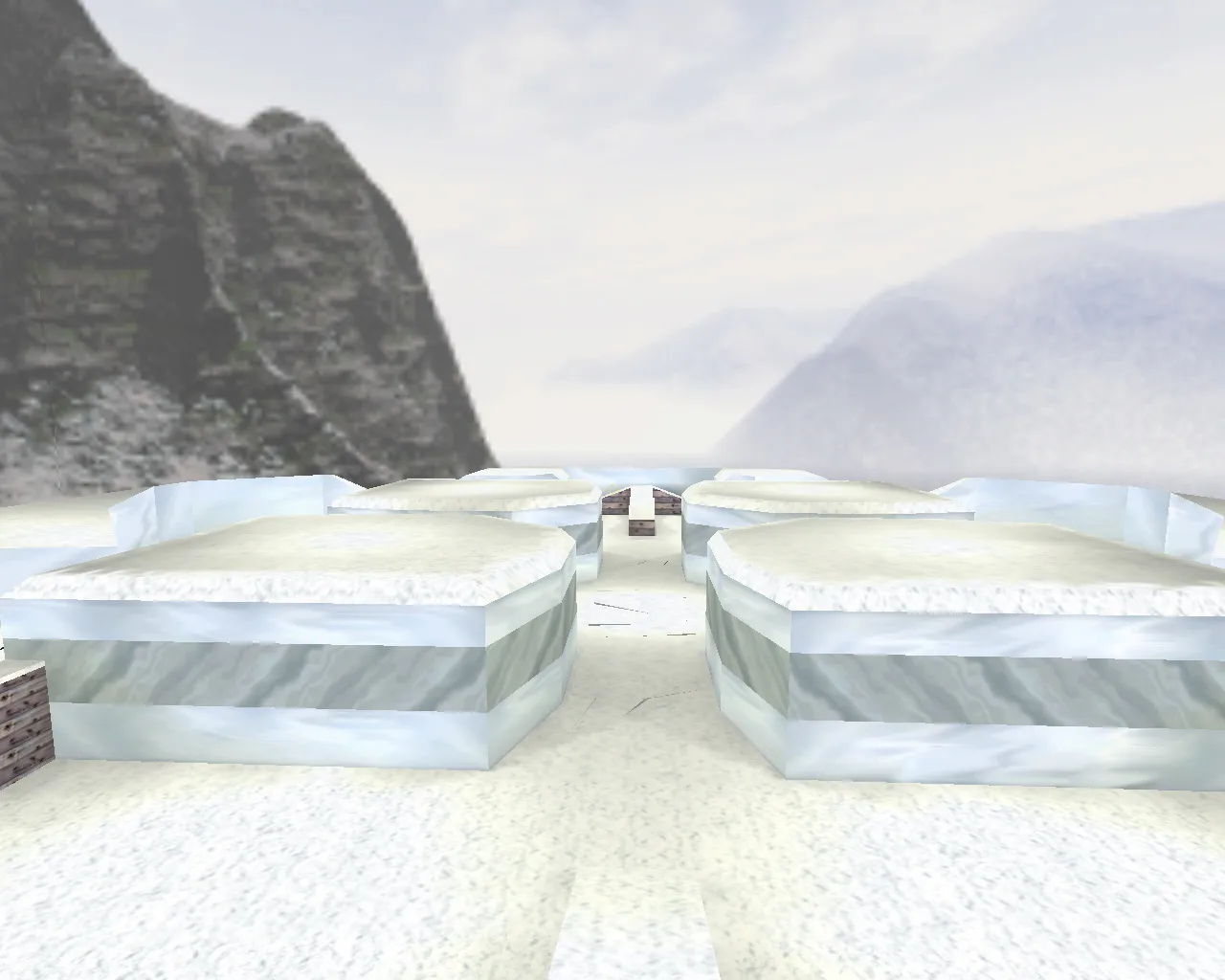 Скачать fy_iceworld2k для CS 1.6: карта FY с узкими проходами, точками под раунд и настройкой под ботов - Скриншот