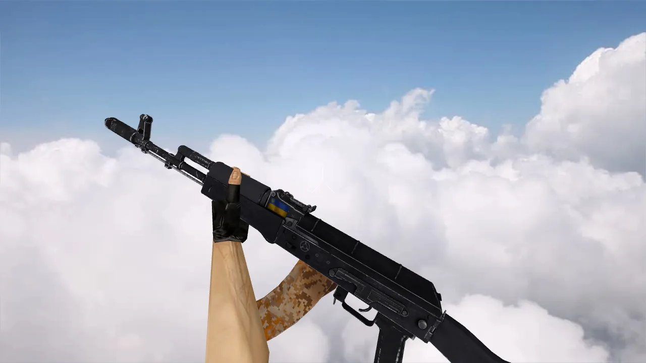 Скачать Модель «AK-47 Ukrainka» v_ и p_ для CS 1.6: звуки, анимация осмотра, текстуры, установка без вирусов - Скриншот