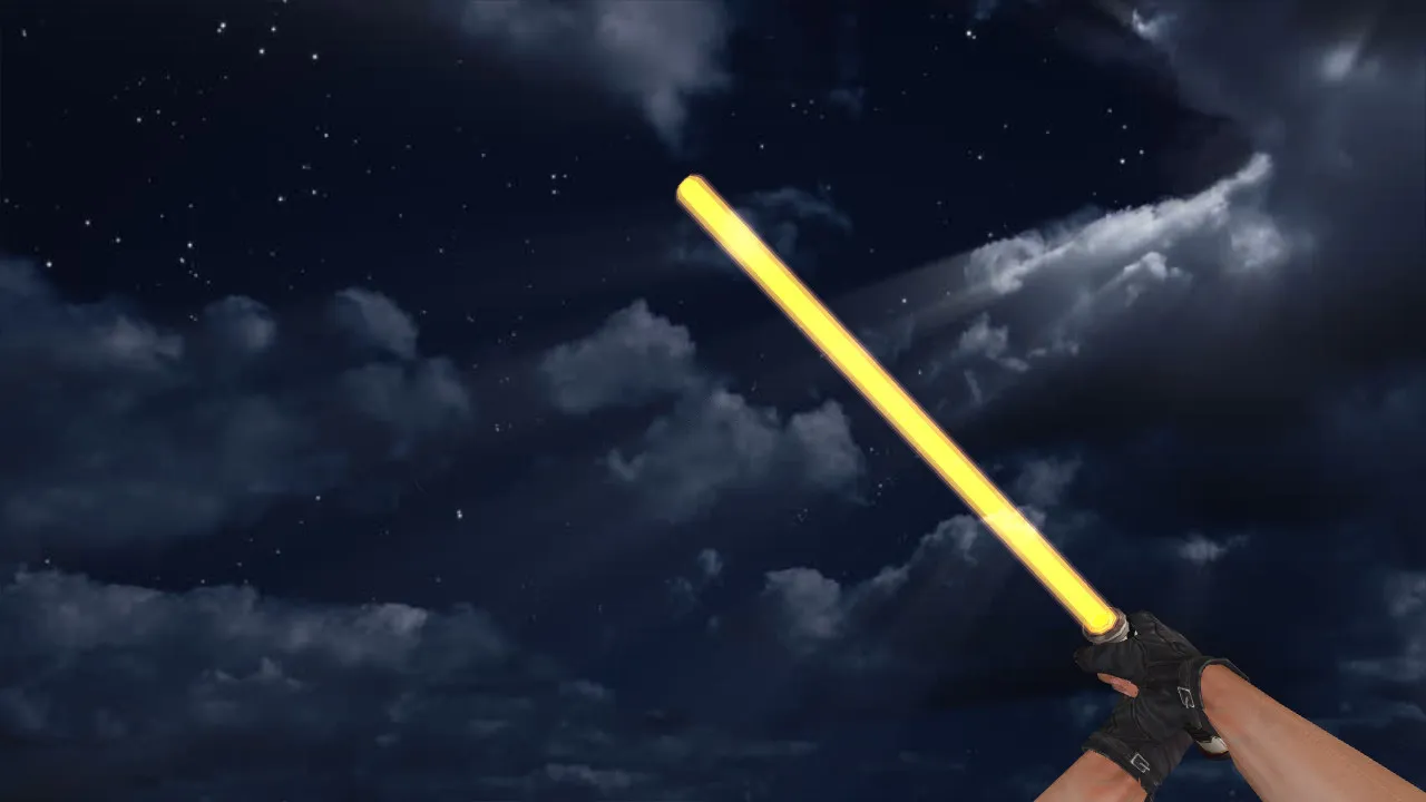 Скачать Модель ножа «CSO Beam Sword» v_model для CS 1.6: звуки, анимация осмотра, текстуры и точная форма - Скриншот