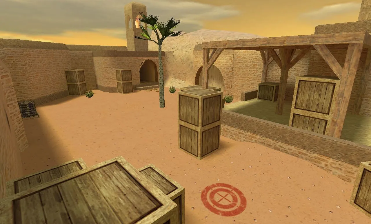 de_dust2_2013_final карта для CS 1.6: баланс сторон, точки под респ, .nav и оптимизация — скриншот 8