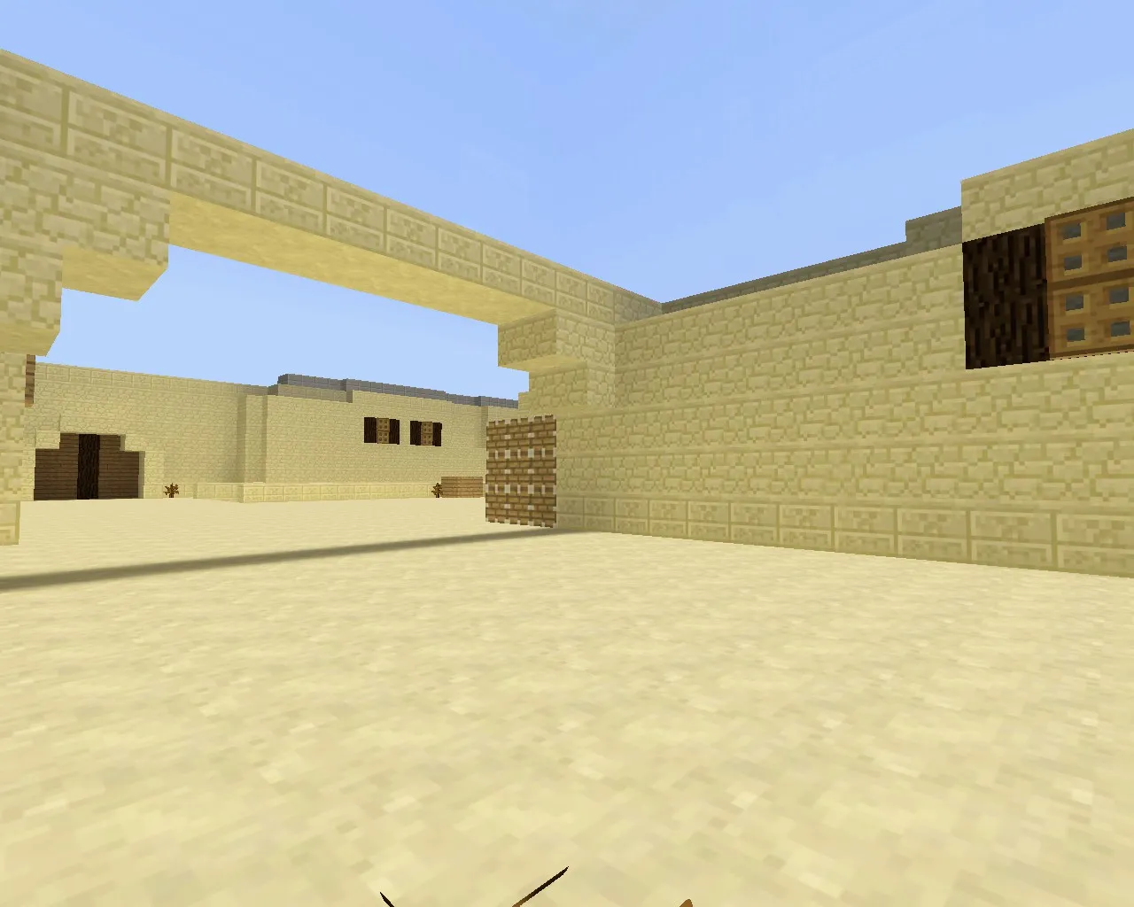 Скачать Карта de_dust2_minecraft для CS 1.6: классический Dust2, текстуры в стиле Minecraft, точки, боты, оптимизация - Скриншот
