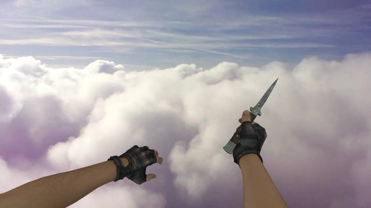 Скачать Модель ножа «CSGO Stiletto Vanilla» v_knife для CS 1.6: звуки, анимация осмотра, текстуры и настройка - Скриншот