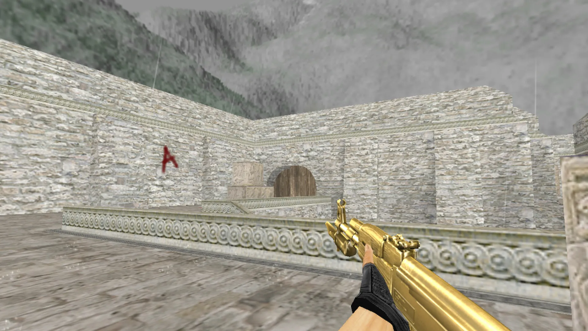 Скачать Золотой АК-47 из CrossFire для CS 1.6: v_ p_ w_ модели, звуки, анимация осмотра и текстуры - Скриншот