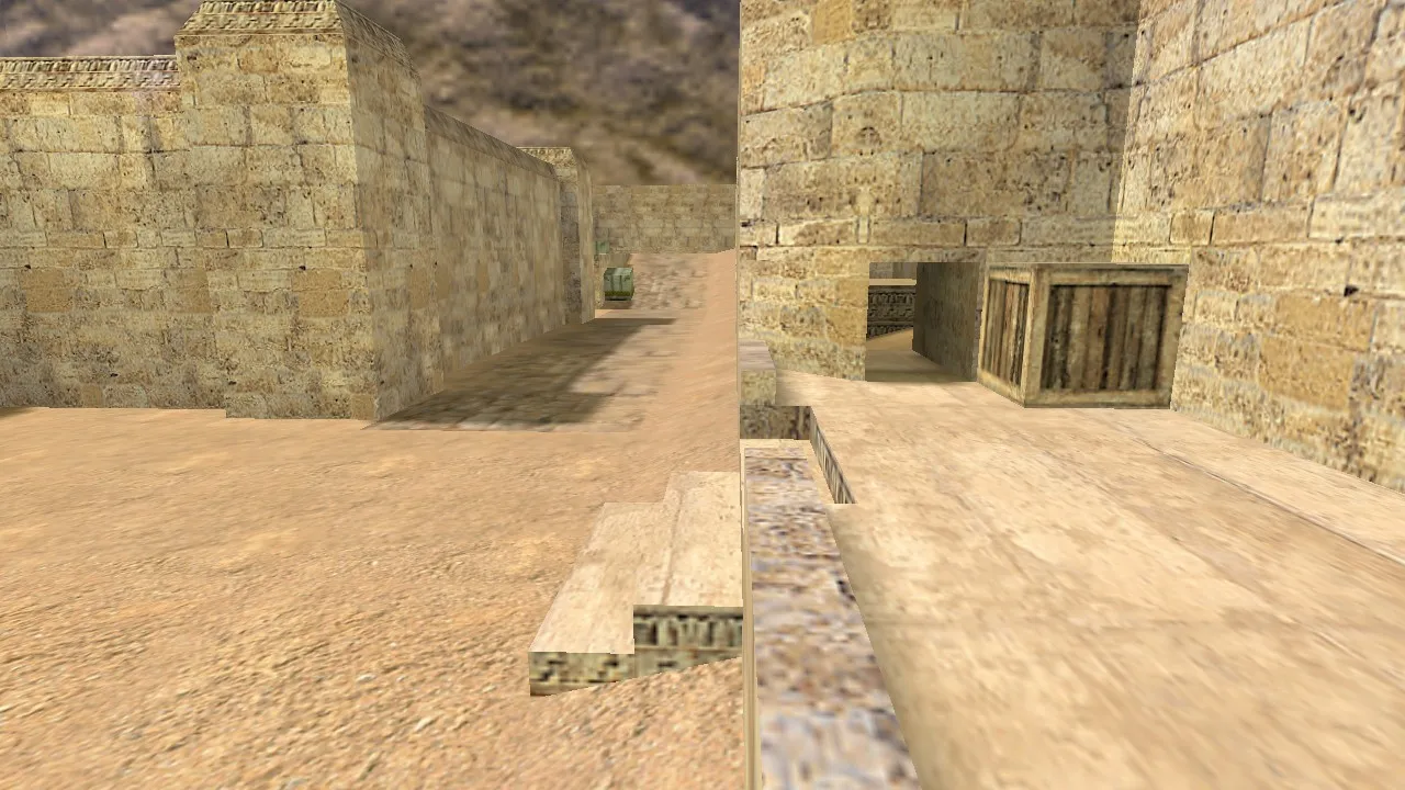 Скачать Карта de_dust2_remake для CS 1.6: баланс сторон, точки под плент/раш, .nav для ботов и оптимизация - Скриншот