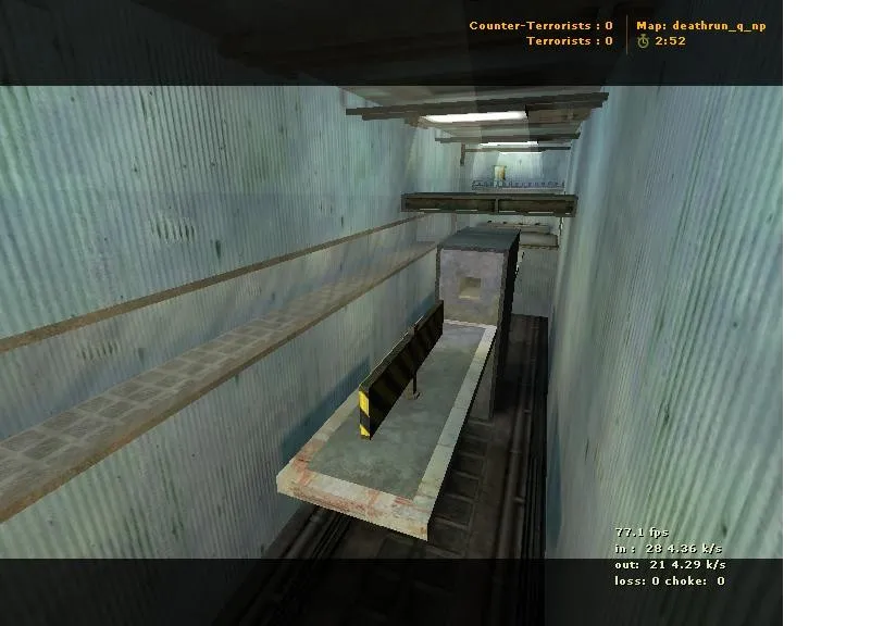 Скачать deathrun_q_np для CS 1.6: карта deathrun, тактика за терр и CT, точки, .nav, оптимизация - Скриншот