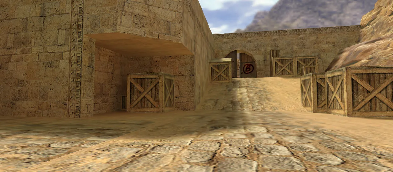 Скачать Карта de_dust2_bsa для CS 1.6: дым, точки и проходы, баланс сторон, .nav для ботов, оптимизация BSP - Скриншот