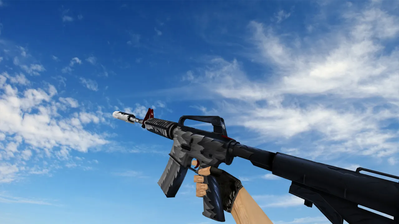 Скачать Модель M4A1 White Fang (v_, p_, w_) для CS 1.6: звуки, анимация осмотра, текстуры - Скриншот