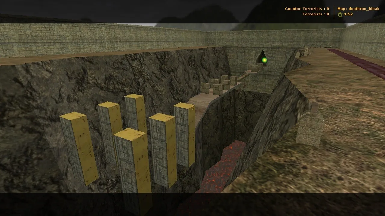 Скачать deathrun_bleak для CS 1.6: карта deathrun, точки, маршруты и .nav для ботов - Скриншот