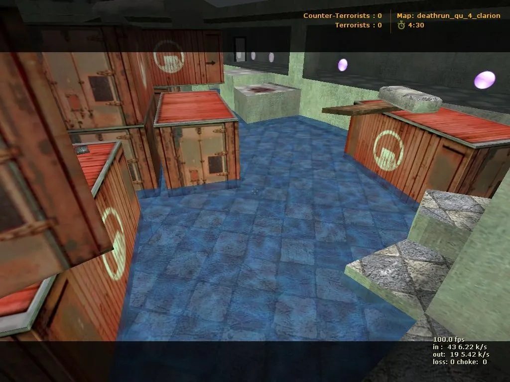 Скачать deathrun_qu_4_clarion для CS 1.6: правила, тактика за Т и КТ, точки, оптимизация и .nav - Скриншот