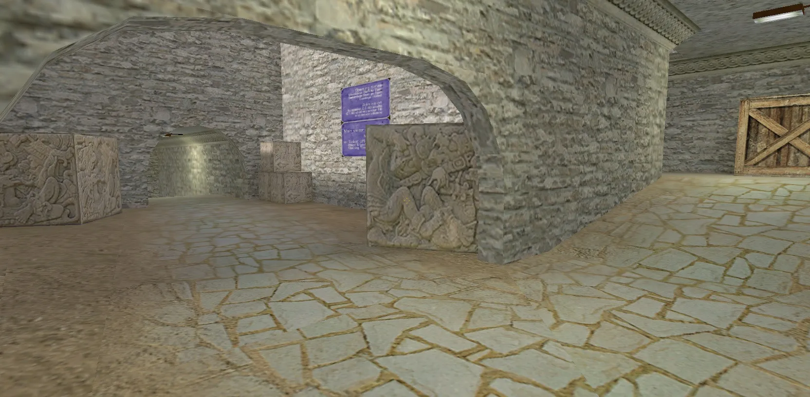 Скачать de_aztec2003 для CS 1.6: тактика на А/Б, точки, боты (.nav), оптимизация wpoly/epoly - Скриншот