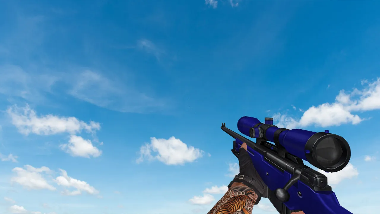 Скачать Пак моделей оружия «Blue Weapons With Tattoo» для CS 1.6: v_, p_, w_ модели, звуки, анимация осмотра и качество текстур - Скриншот
