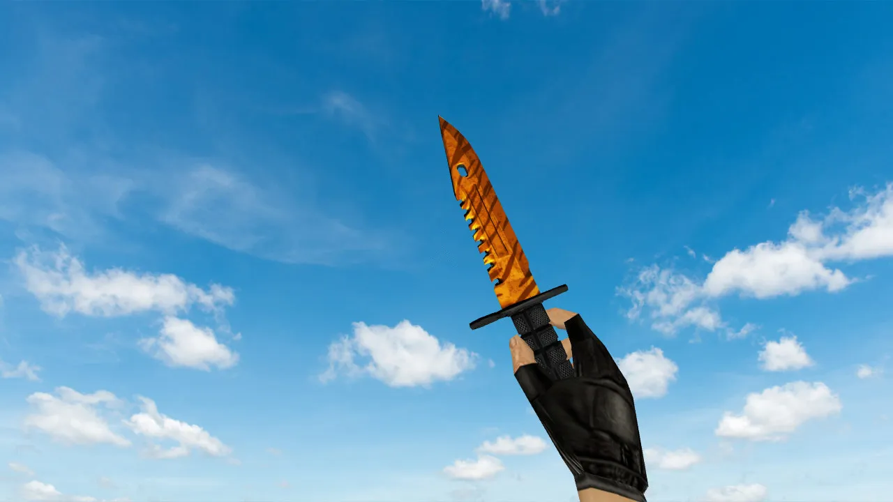 Скачать Модель ножа v_ и p_ «Штык-нож M9 “Зуб тигра”» для CS 1.6: звуки, анимация осмотра, текстуры - Скриншот