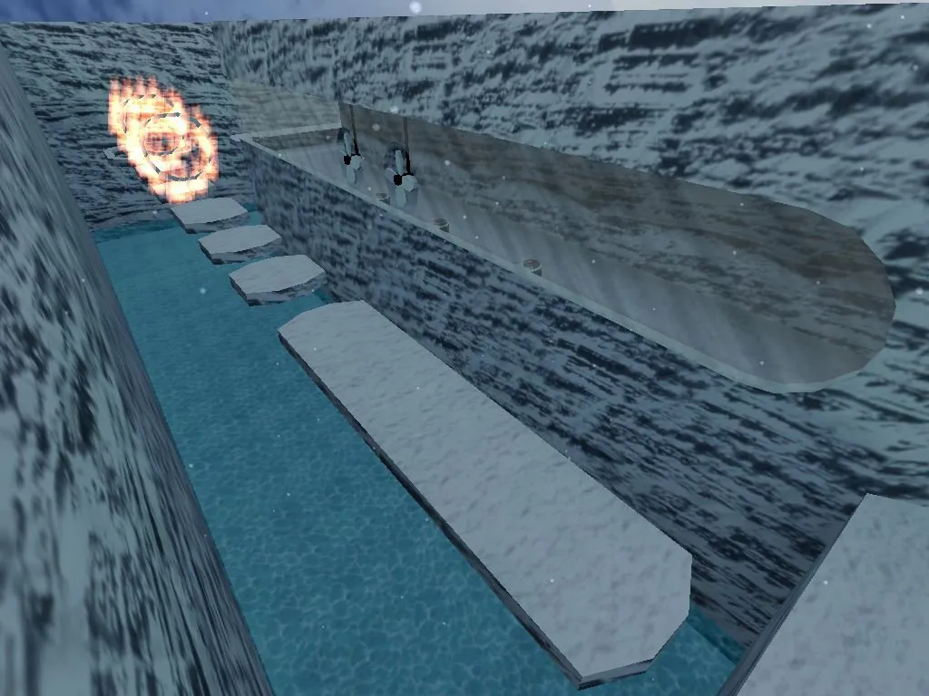 Скачать deathrun_snow_run для CS 1.6: карты deathrun, снег, ловушки, .nav и оптимизация wpoly/epoly - Скриншот