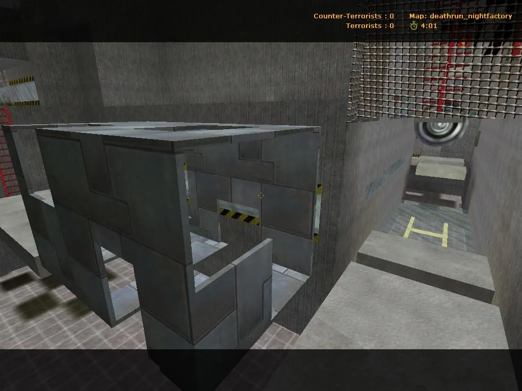 Скачать deathrun_nightfactory для CS 1.6: карта с ловушками, точками и .nav для ботов - Скриншот