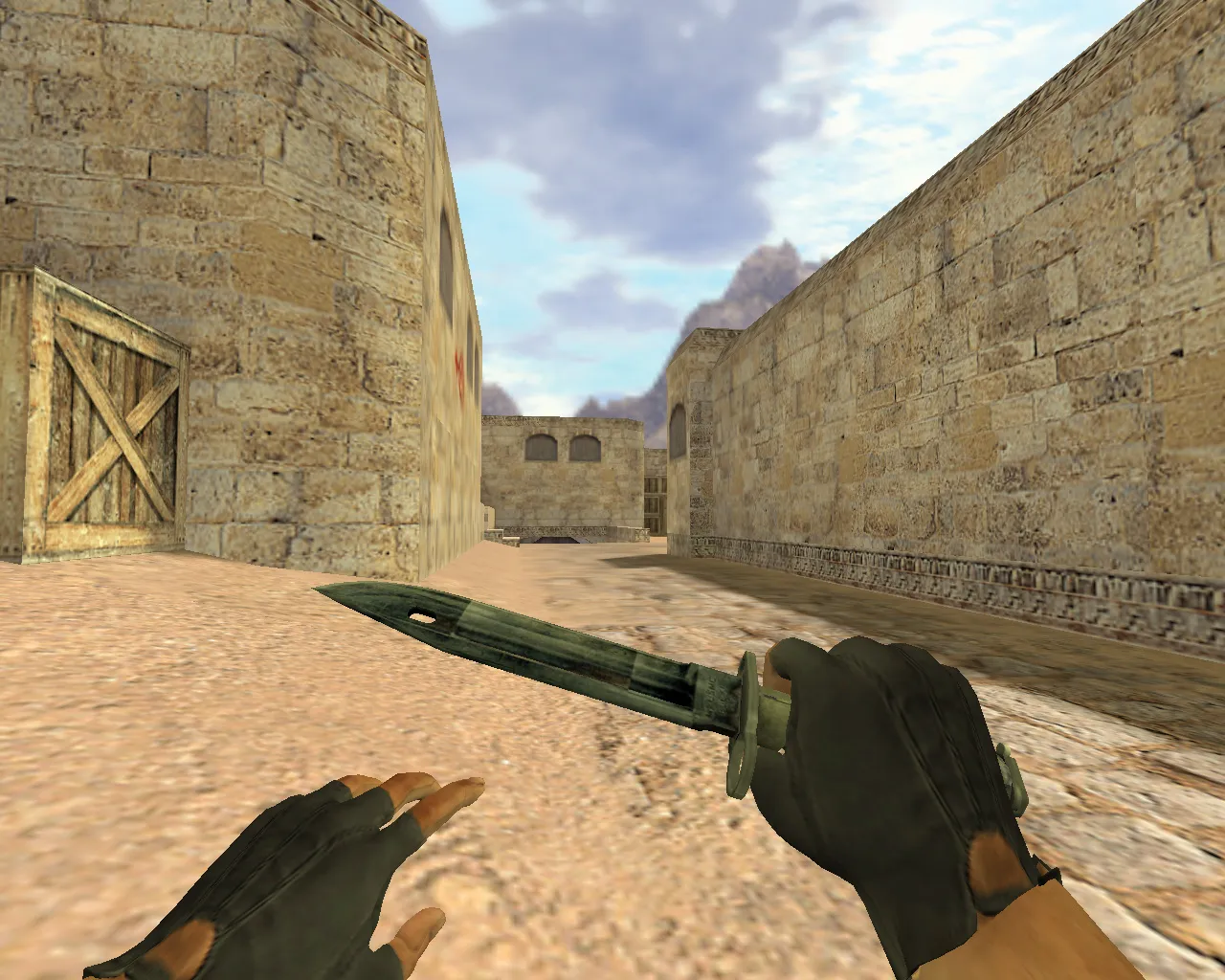 Скачать Модель «Штык-нож Дамасская сталь» v_knife для CS 1.6: p_ и w_ модели, звуки, анимация осмотра - Скриншот