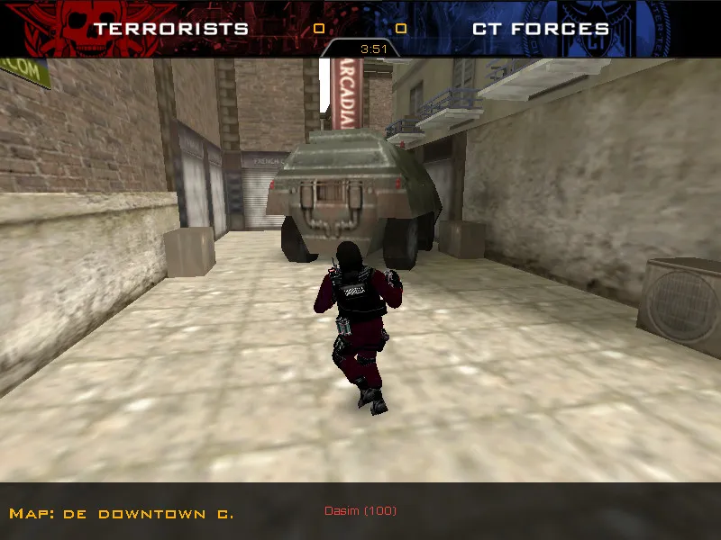Скачать Карта de_downtown_cstrike для CS 1.6: баланс сторон, точки, .nav и оптимизация wpoly/epoly - Скриншот