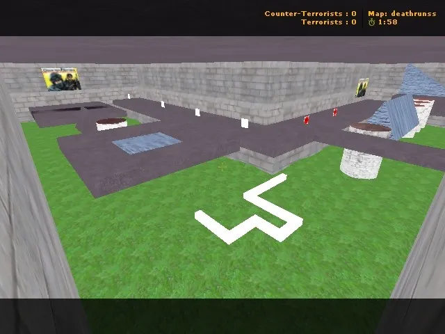 deathrun_canalization для CS 1.6: карта Deathrun, точки за Т/КТ, .nav для ботов и оптимизация — скриншот 3