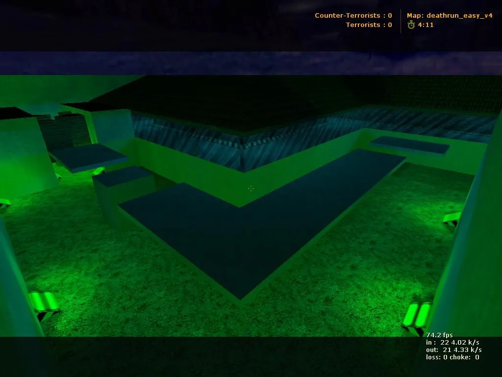 Скачать deathrun_easy_v4 для CS 1.6: точки, боты по .nav, оптимизация карты и запуск без подмен - Скриншот