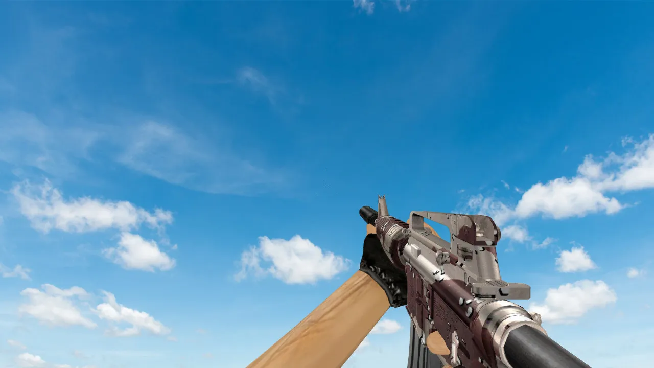 Скачать Модель CF M4A1 Desert Camo для CS 1.6: v_ p_ w_ модели, звук, анимация осмотра и текстуры - Скриншот