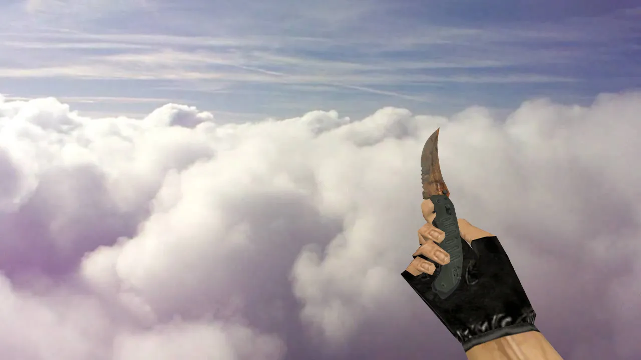 Скачать Модель ножа Flip Knife Rust and Dirt для CS 1.6: v_, p_, w_ модели, звуки, анимация осмотра и качество текстур - Скриншот