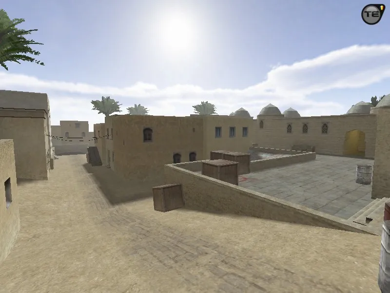 Скачать css_dust2_remake для CS 1.6: DE карта с балансом сторон, точками под плент и .nav для ботов - Скриншот