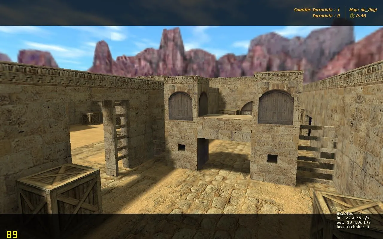 Скачать Карта de_flogi для CS 1.6: тактики за CT и T, установка, .nav, оптимизация wpoly/epoly - Скриншот