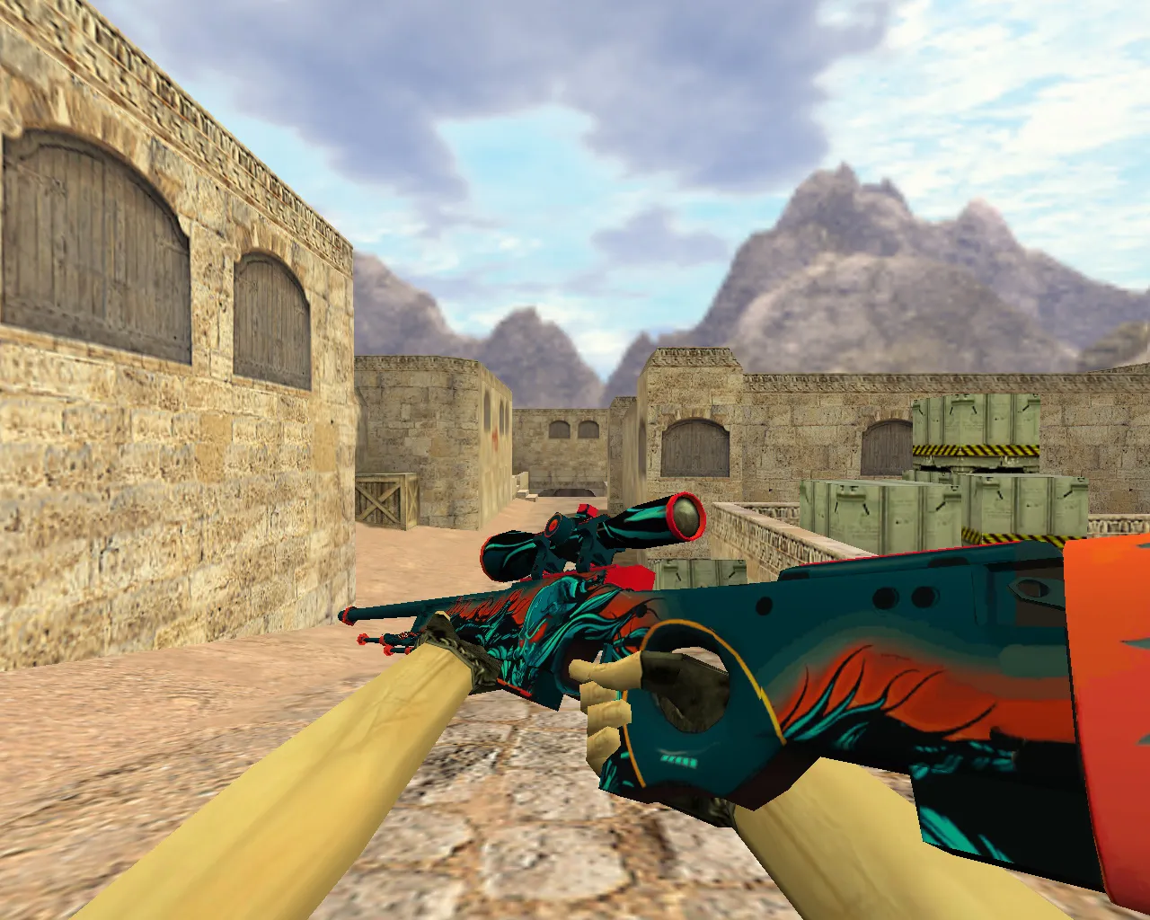 Модель AWP Volcano для CS 1.6 - уникальный скин с четким дизайном — скриншот 1