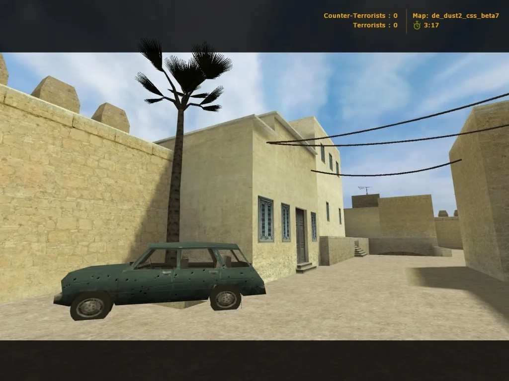 Скачать de_dust2_css_beta7 для CS 1.6: баланс сторон, точки, .nav и оптимизация wpoly/epoly - Скриншот