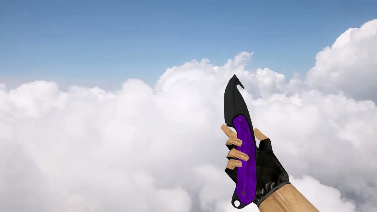Скачать Модель ножа с лезвием-крюком «Ультрафиолет» v_knife_p модель для CS 1.6: звуки, анимация осмотра, текстуры - Скриншот