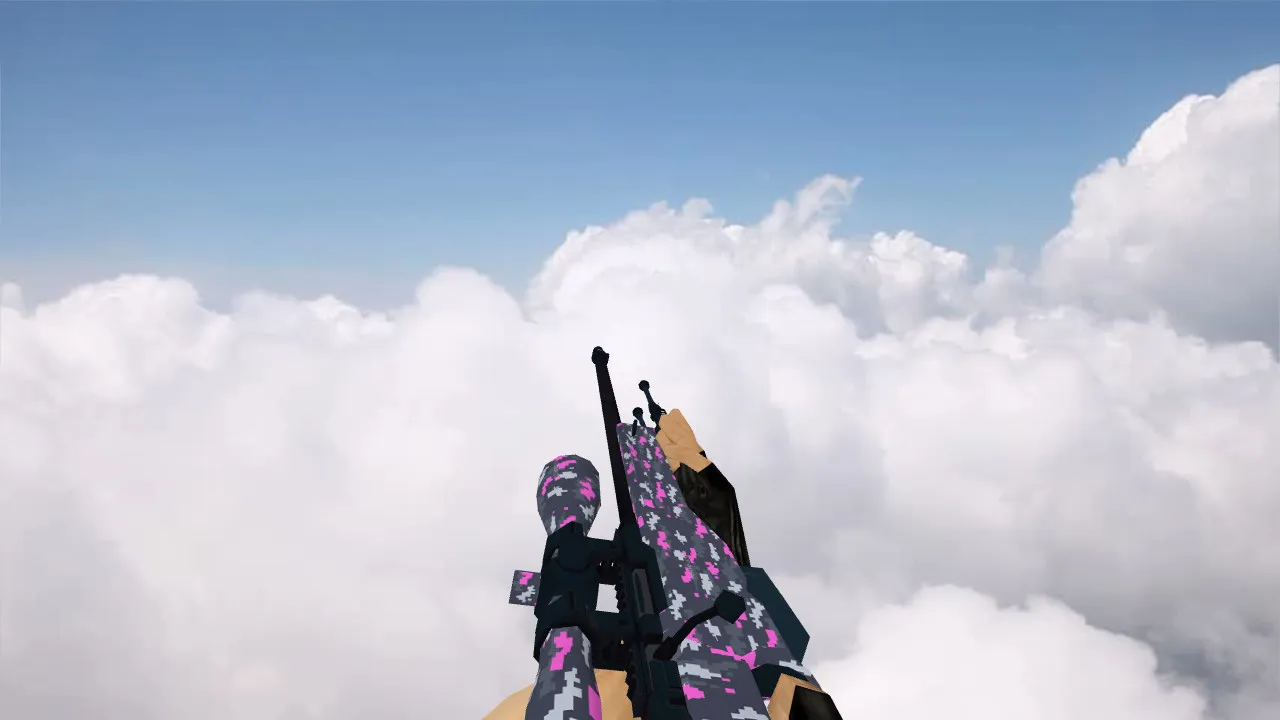 Скачать AWP Пиксельный камуфляж Розовый для CS 1.6 - Уникальная модель - Скриншот