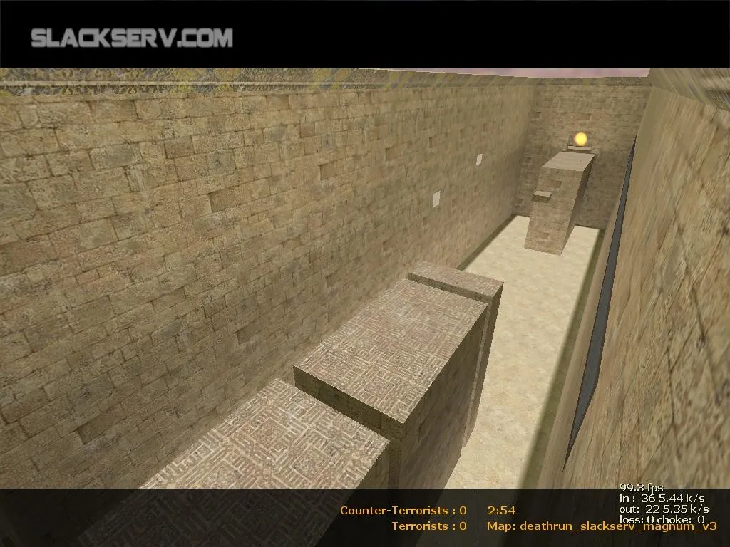Скачать deathrun_slackserv_magnum для CS 1.6: тактика за Т и КТ, точки, боты и оптимизация карты - Скриншот