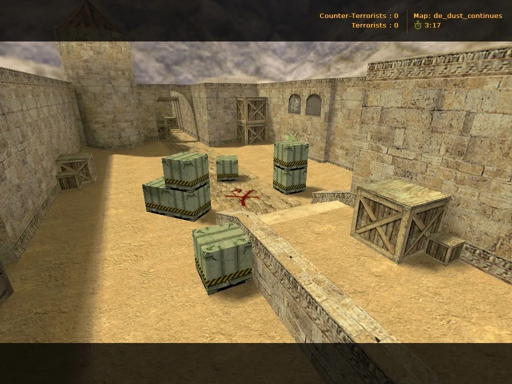 Скачать Карта de_dust_continues для CS 1.6: точки, раунды, .nav для ботов, оптимизация wpoly/epoly - Скриншот