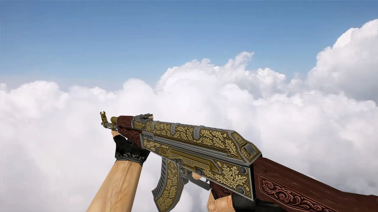 Скачать Модель v_ak47 «AK-47 Royal Platinum Gold» для CS 1.6: p_ и w_ версии, звуки, анимация осмотра - Скриншот
