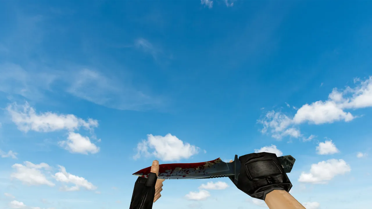 Скачать Модель «Bloody Default Knife» для CS 1.6: v_ и p_ модели, звуки, анимация осмотра и качество текстур - Скриншот