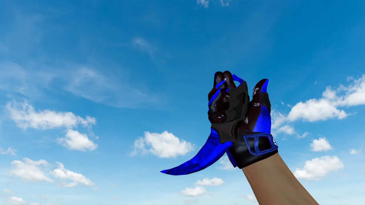 Скачать Модель ножа Керамбит «Doppler Sapphire» для CS 1.6: v_ p_ w_ модели, звуки, анимация осмотра и качество текстур - Скриншот