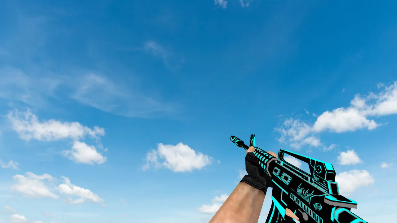 Скачать Модель v_m4a1 «Default M4A1 Music Arts» для CS 1.6: p_m4a1, w_m4a1, звуки, анимация осмотра - Скриншот