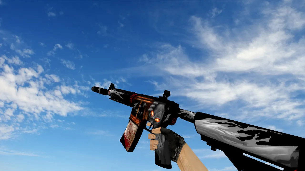 Скачать Модель M4A4 Executioner v_m4a1 p_m4a1 w_m4a1 для CS 1.6: звуки, анимация осмотра, текстуры и установка - Скриншот