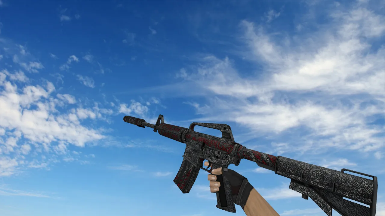 Скачать Модель M4A1 Steel Plexus Freestyle для CS 1.6: v_m4a1, p_m4a1, w_m4a1, звуки, анимация осмотра - Скриншот
